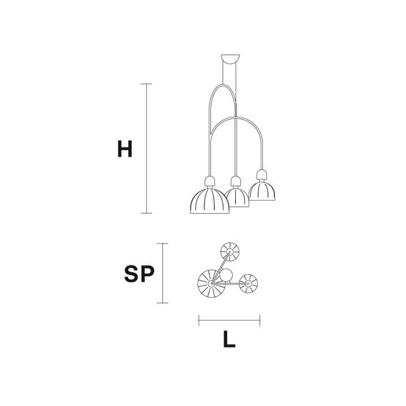 Lampa wisząca Masiero Cupolè ANG 3 różowa