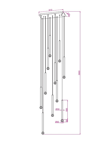 Lampa Wisząca Berella Light Aramo 11 BK Czarna BL5585