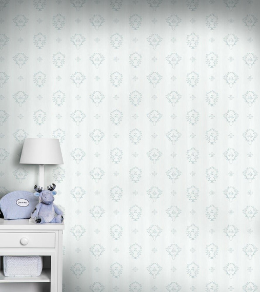 Błękitna tapeta dziecięca Grandeco JACK 'N ROSE LL-08-04-4