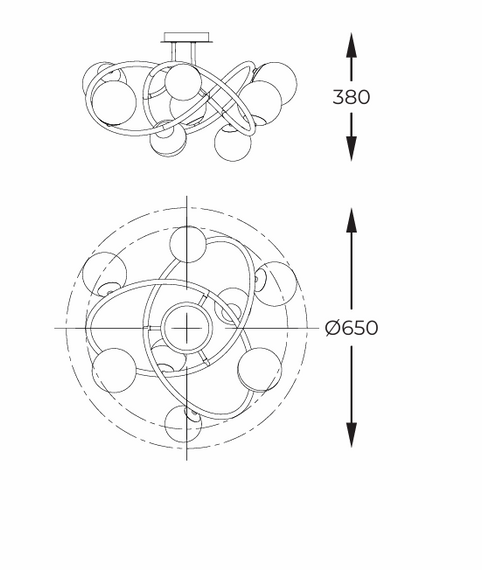 Zuma Line Plafon MX4922-8-EBGN Nisyro