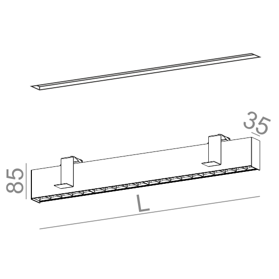 Oprawa wpuszczana AQForm Rafter points 27 cm czarny 30271-L930-WB-00-12