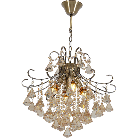 Lampa Wisząca kryształowa Elem Barcelona 6248/4 21QG mosiądz