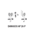 Lampa Ścienna VISTOSI DAMASCO AP 2A P crystal