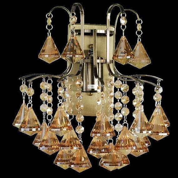 Lampa Ścienna kryształowa Elem Monte Carlo 6246/1 21QG mosiądz
