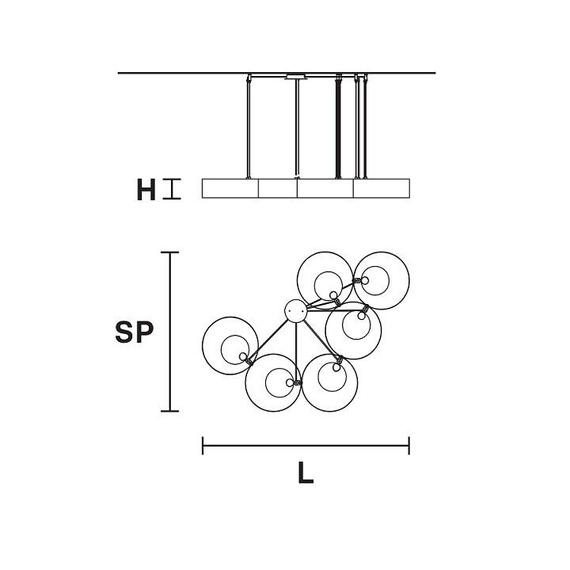Włoska Lampa wisząca Masiero Sound OR6