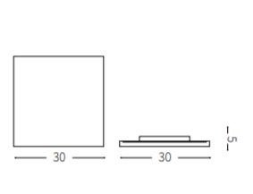 Lampa ścienna, Lampa sufitowa Ideal Lux Mib PL1 Square