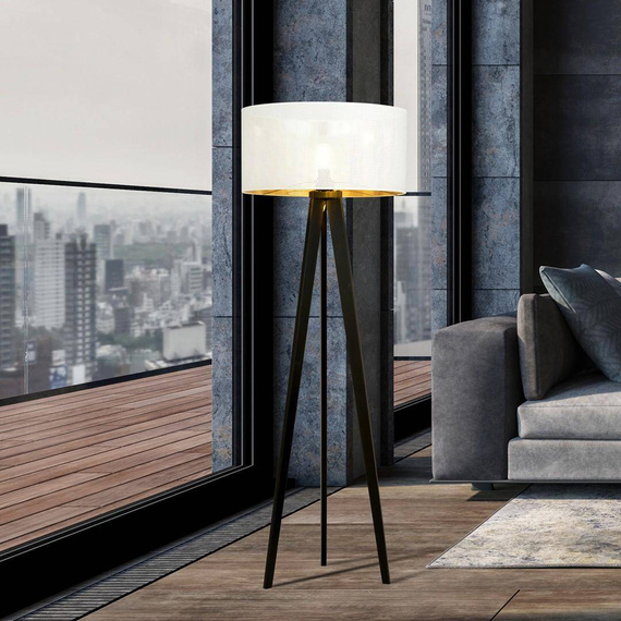 Podłodowa lampa ASTON LP1 WHITE/GOLD  czarny (1147/LP1) - Emibig