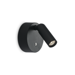 Oprawa Ścienna Ideal Lux Bean Ap Round Rechargeable Nero 350240