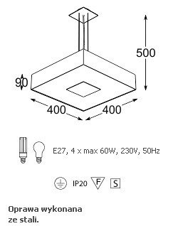 Cleoni Vandura 400 Lampa wisząca 107 Grafit 