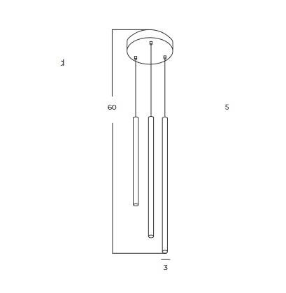 Lampa Wisząca Azzardo Verno 3 3000K BK AZ6312
