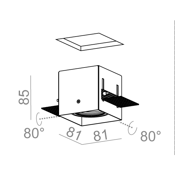 Lampa do zabudowy Aqform Squares 37011-0000-U8-PH-12 Czarna