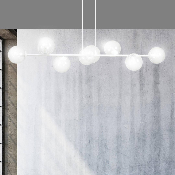 Wisząca lampa ROSSI 8 WH TRANSPARENT biały (877/8) - Emibig