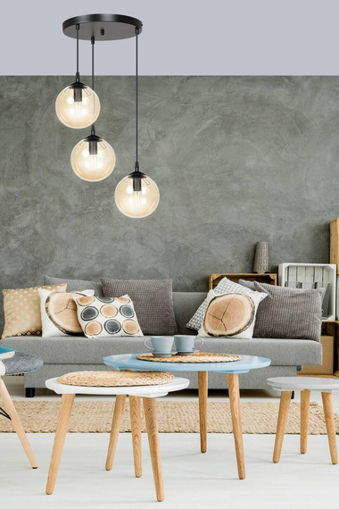 Wisząca lampa COSMO 3 BL PREMIUM MIODOWY czarny (713/3PREM) - Emibig