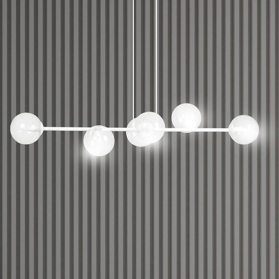 Wisząca lampa ROSSI 6 WH TRANSPARENT biały (877/6) - Emibig