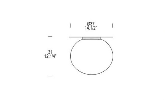 Plafon Leucos SPHERA PL37 biały 37 cm