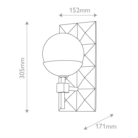 Oprawa Ścienna Quintiesse Qn-Deco-1Wb-Blk-O