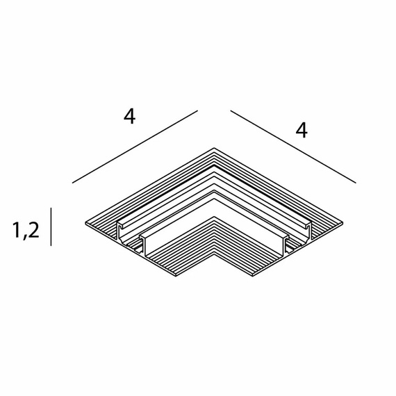 Maxlight NT0003 Kątownik 90° Montaż na sufit lub ścianę Do szyn NT0001,NT0002 MICRO11 czarny