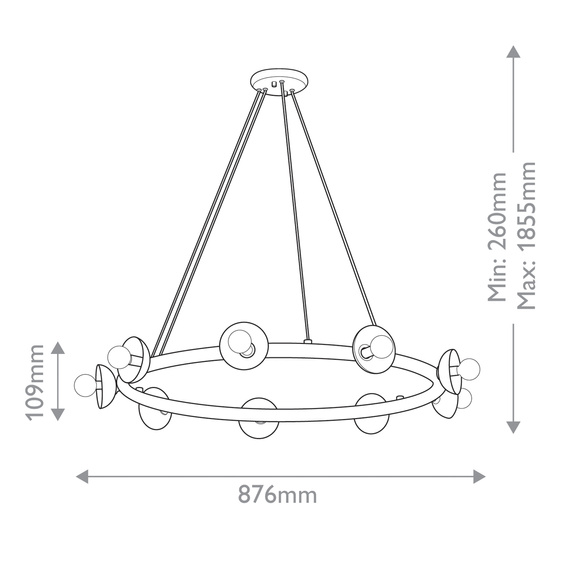 Lampa Wisząca Elstead Lighting KL-PALTA9-BK
