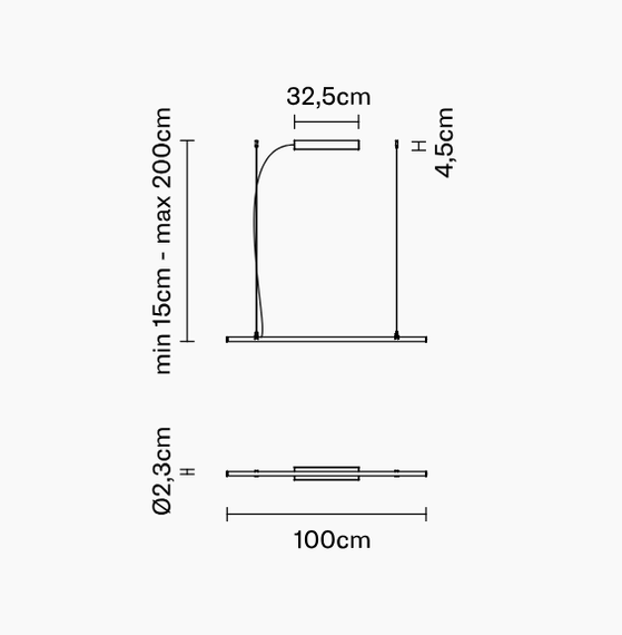 Zwis Fabbian F44 A01 02 Freeline 100cm