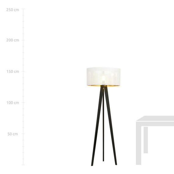 Podłodowa lampa ASTON LP1 WHITE/GOLD  czarny (1147/LP1) - Emibig