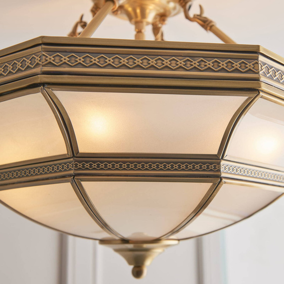 Interiors SN02P47 Lampa sufitowa Balfour 4 Antyczny mosiądz