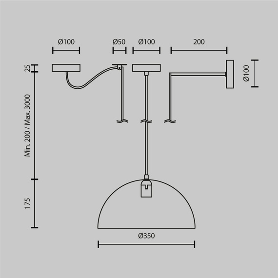 Lampa Wisząca Maytoni Basic colors MOD168PL-01GR