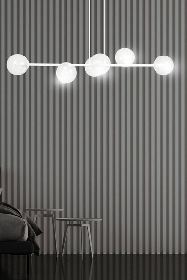 Wisząca lampa ROSSI 6 WH TRANSPARENT biały (877/6) - Emibig