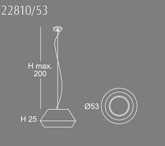 Lampa wisząca OLE iluminacion BANYO 22810/53 szary/chom 53 cm