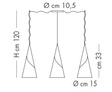 Lampa Wisząca Lampade Italiane ALBACHIARA SP 1016/3x15 miedziany