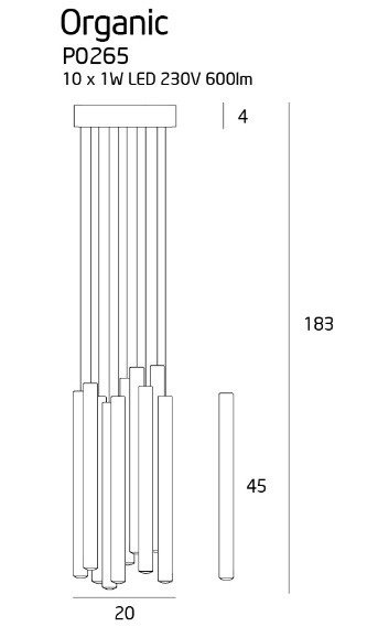Lampa wisząca MaxLight Organic Gold P0265D