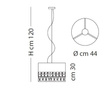 Merlino SP 8/304 Lampa Wisząca Sillux biała 44 cm