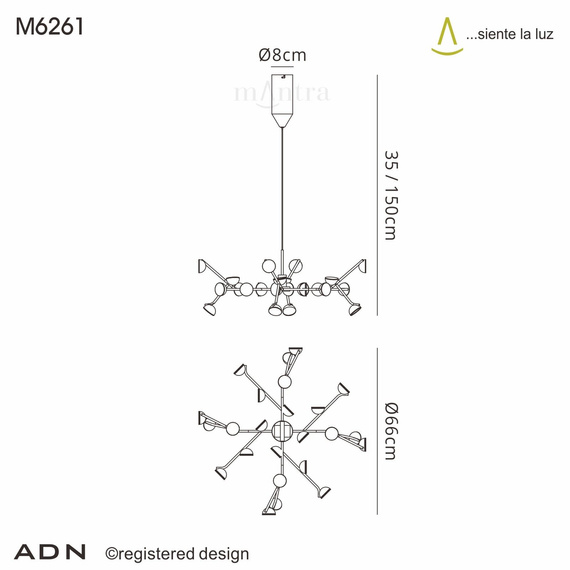 Lampa wisząca Mantra Adn 6261