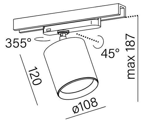 Aqform 16432-M930-F1-00-12 Lampa do szyno przewodu 3-fazowy Pet next giga