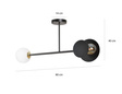 Lampa sufitowa MINERVA 2 BLACK czarny (612/2) - Emibig