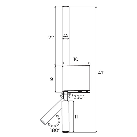 MaxLight Organic Lampa ścienna W0341 Szczotkowane złoto