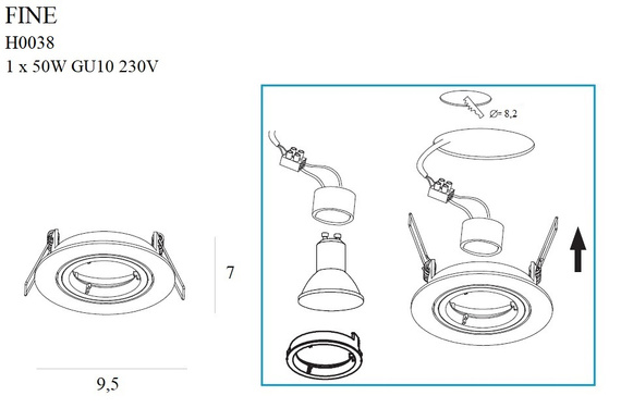Oprawa wpuszczana Maxlight Fine H0038