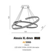 Lampa wisząca Azzardo Alessia XL AZ3356 czarna 120 cm Ściemnialna