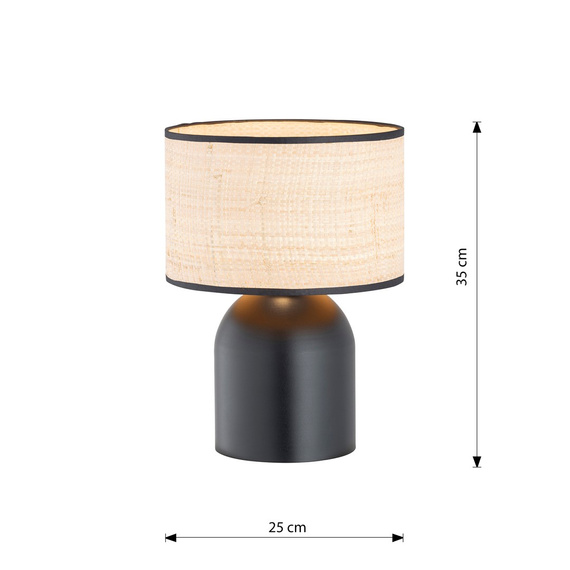 Lampa Stołowa Emibig Aspen Ln1 Black/Rattan (1324/LN1)