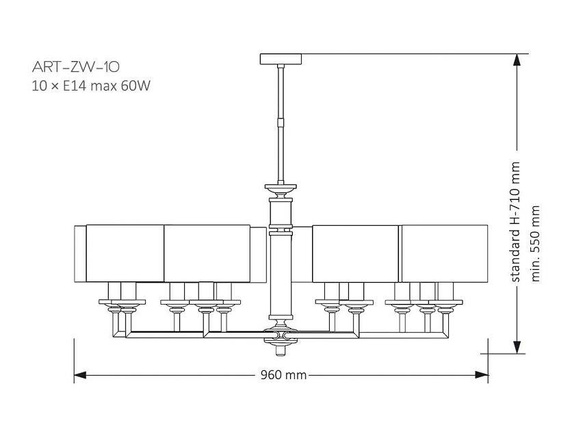 Lampa Wisząca Kutek Mood Artu ART-ZW-10(N)