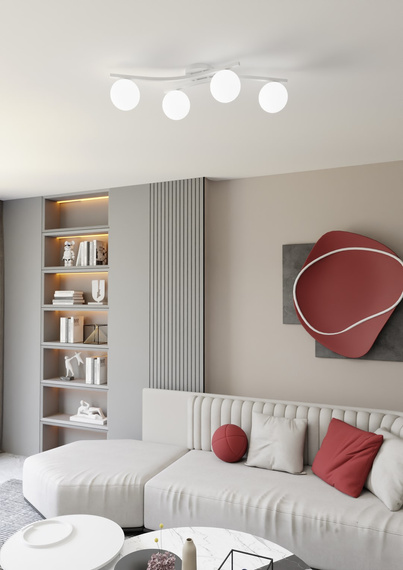 Lampa Sufitowa Emibig Opus 4 Wh Opal (1392/4)