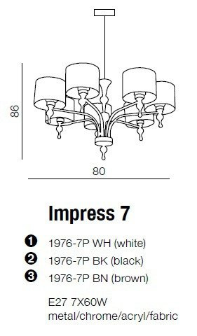 AZZARDO IMPRESS 7 1976-7P czarna Lampa Wisząca AZ0500