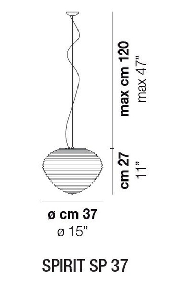 Lampa Wisząca VISTOSI SPIRIT SP 37 E27 transparentna 37 cm