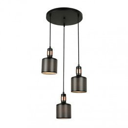 Czarna metalowa lampa wisząca Restenza Italux