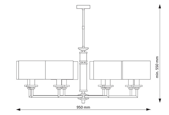 Lampa Wisząca Kutek Mood Artu ART-ZW-8(Z) Mosiądz Polerowany