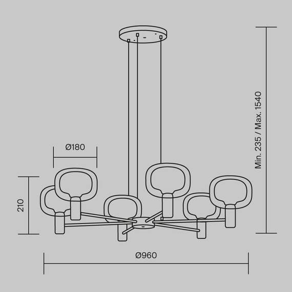 Lampa Wisząca Maytoni Vision MOD411PL-06G