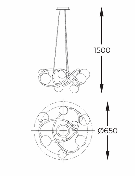 Oprawa wisząca Zuma Line  MD4922-8-EBGN Nisyro
