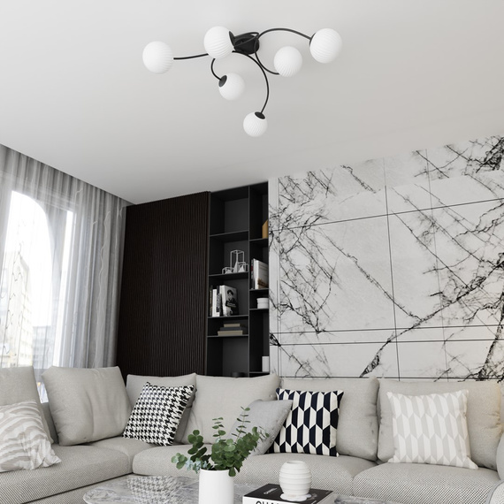 Lampa Sufitowa Emibig Vibra 6 Bl Opal (1398/6)