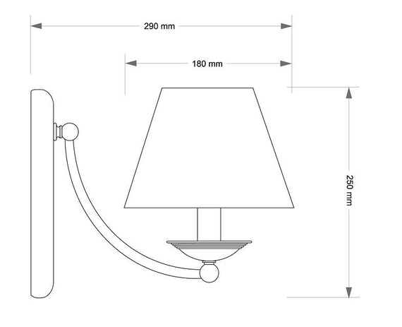 Kinkiet Kutek N Abażur N-K-1(P/A) patyna