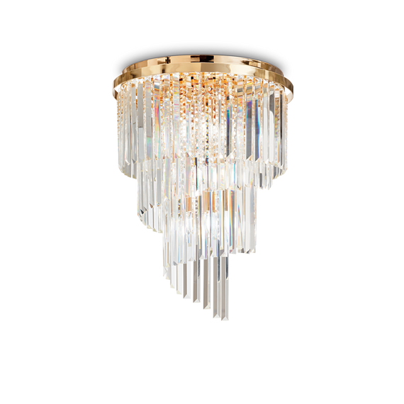 Plafon Ideal Lux Carlton PL12 Oro