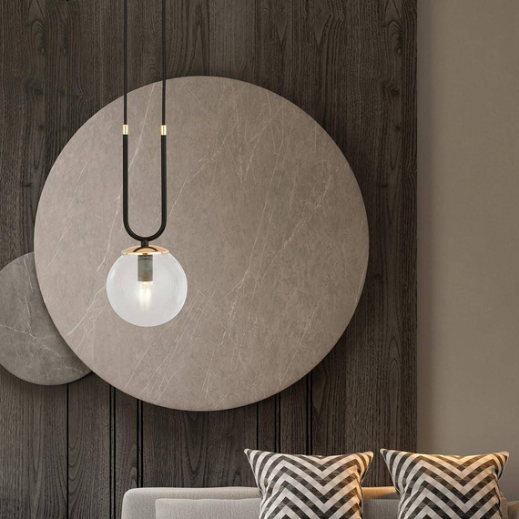 Wisząca lampa GLAM 1 BLACK/TRANSPARENT czarny (1114/1) - Emibig